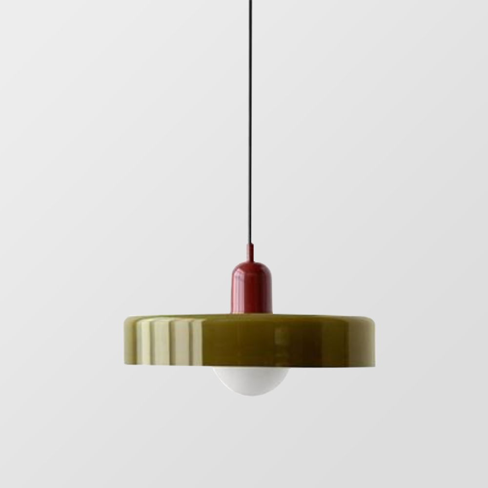 Závěsné svítidlo Aurelo ve stylu Bauhaus s barevným skleněným stínidlem