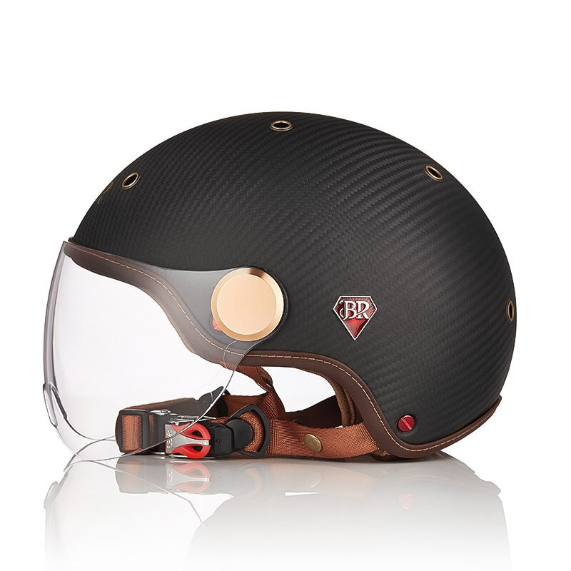 Kask motocyklowy z włókna węglowego, z certyfikatem CE, lekki