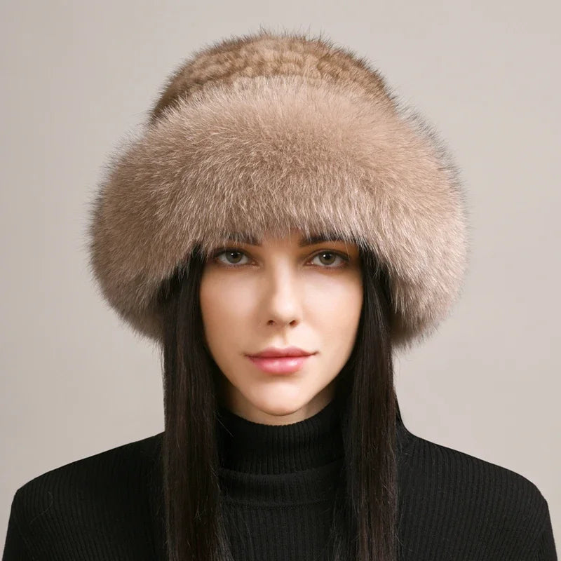 Vellara Genuine Mink Fur Hat, Insulated For Winter Warmth