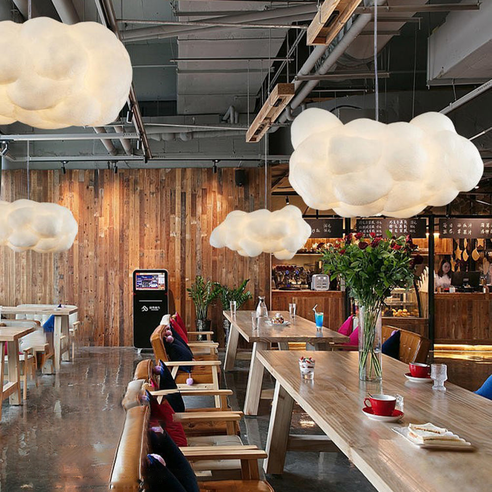 Lampada a sospensione, paralume bianco in acrilico a forma di nuvola, LED integrato, LumaCloud