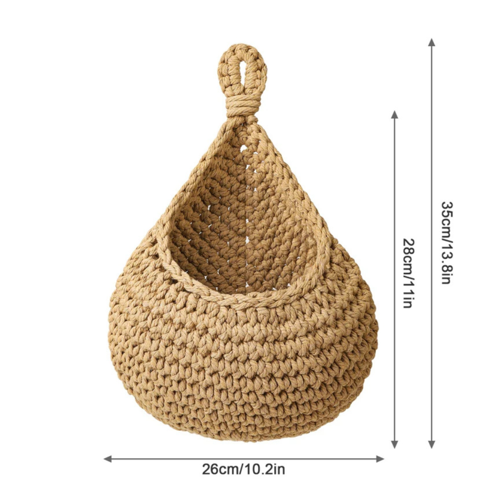 Hängekorb, handgewebte Jute, rustikales Boho-Wohndekor