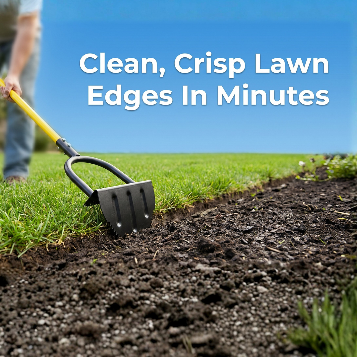 EdgeMaster Lawn Edger | Half-Moon Design with Wavy Edge | Manual Tool for Clean Lawn Edges & Beds