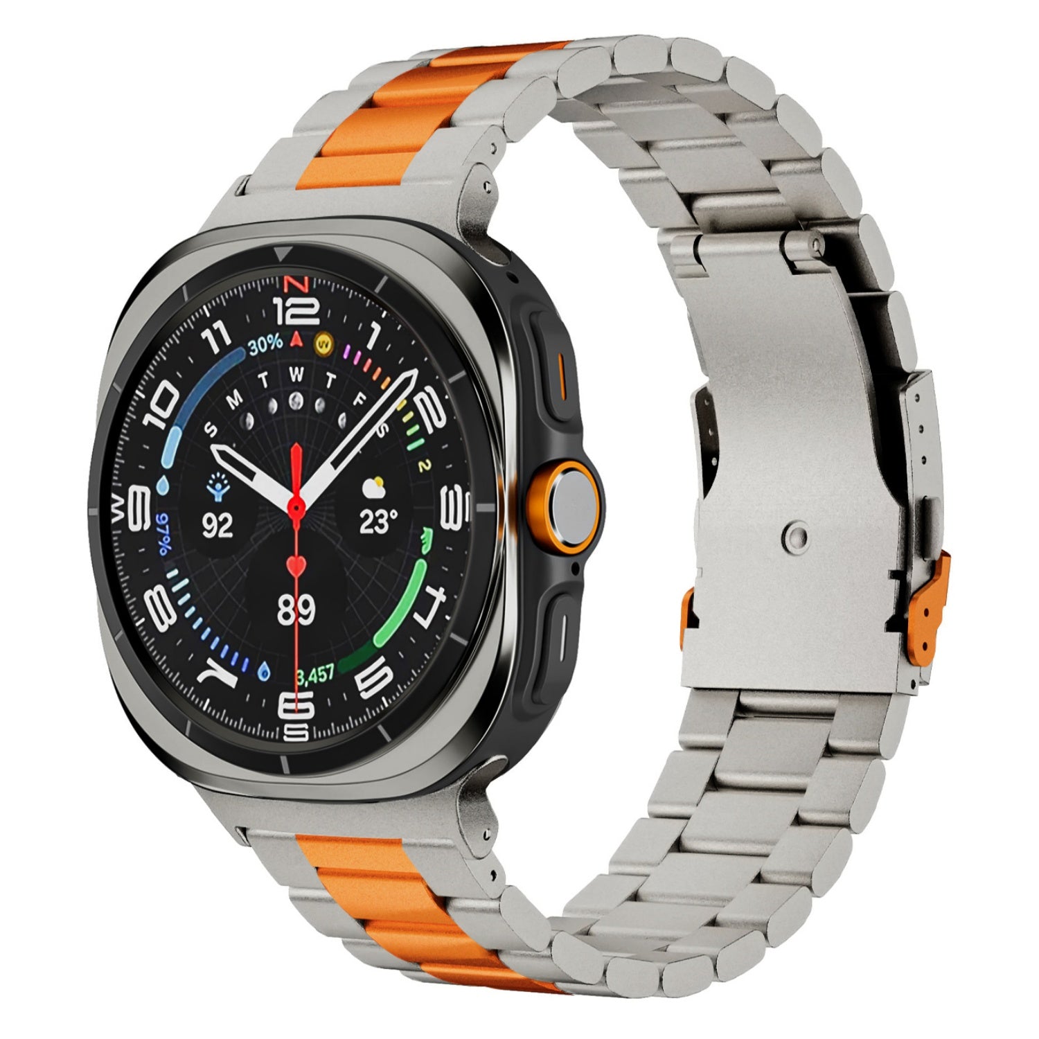 Aurex Titanium Watch Band for Samsung Galaxy Watch Ultra, Folding Buckle