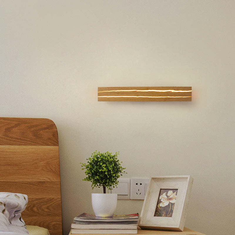 Lampe murale LED Muto en bois naturel fissuré rotatif | Fioriscas