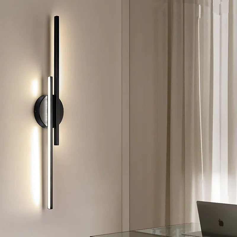 Fjordra Disc and Linear LED Wall Sconce, Black or White