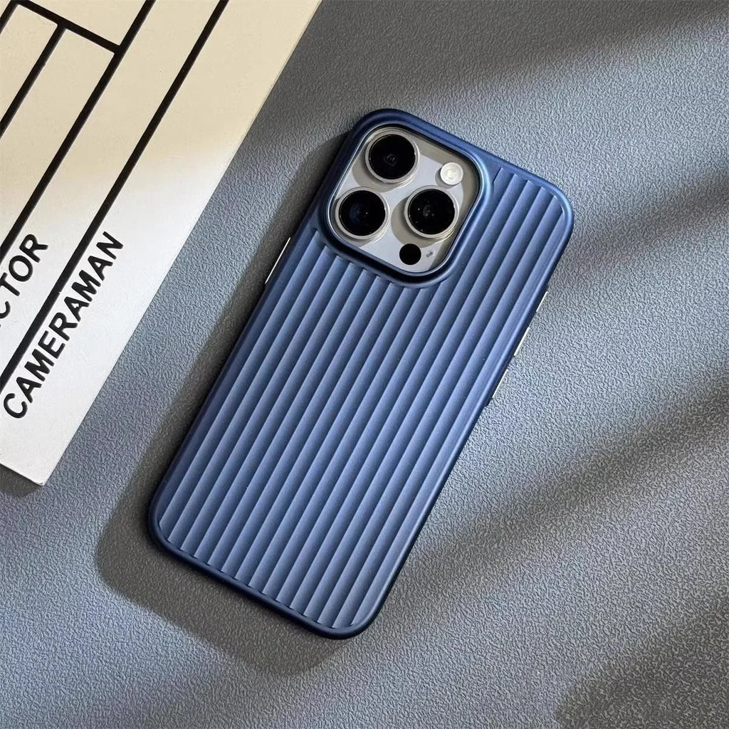ApexGuard titaniumkleurige hoes voor iPhone, valbescherming met opstaande randen
