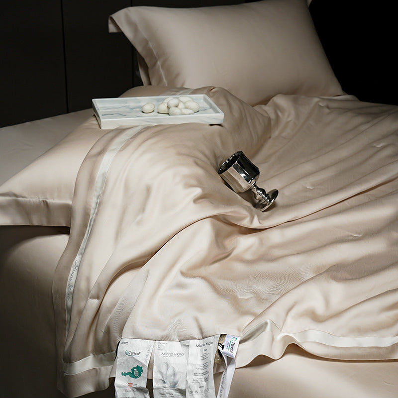Lyocell Tencel Cooling Quilt Set Featuring Breathable Sheets For Warm Nights