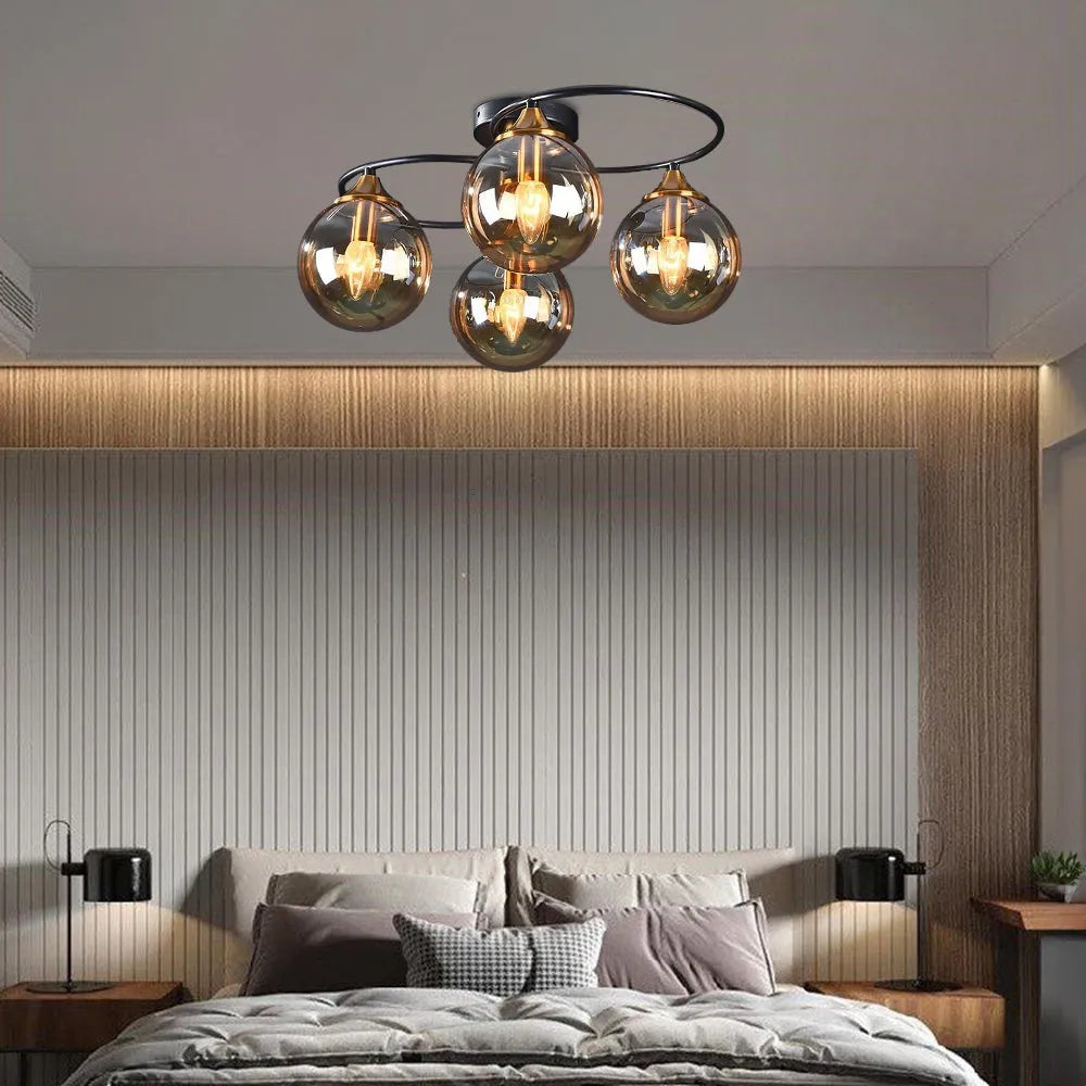 Valentina Nordic Bubble Glass Ceiling Light, Gray/Amber - Neutralighting