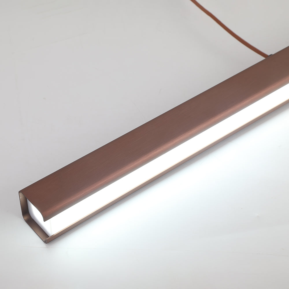 Nexis Linear-Frame LED Pendant Light, Black & Brown Finish