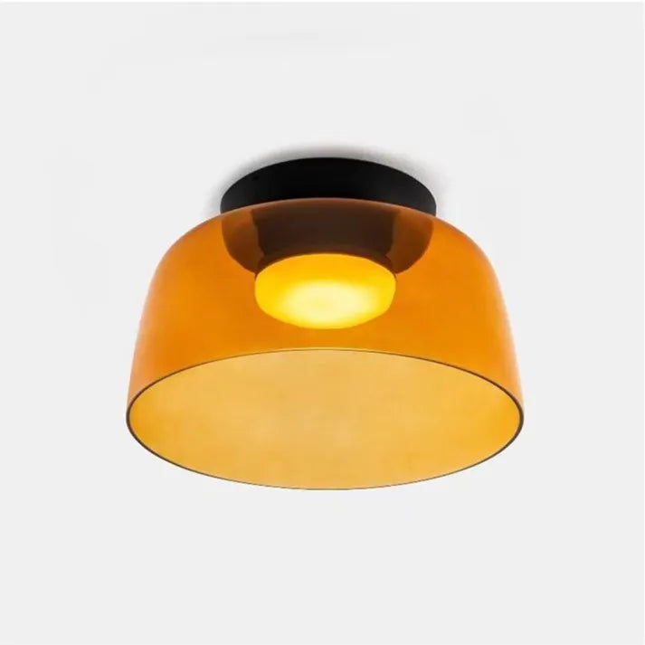 Håndlavet loftslampe i glas, Lumenweave nordisk design med flere niveauer