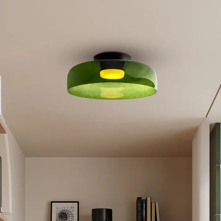 Håndlavet loftslampe i glas, Lumenweave nordisk design med flere niveauer