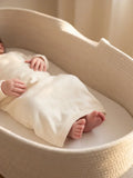 Hand-Braided Cotton Rope Moses Basket with Fitted Mattress Included