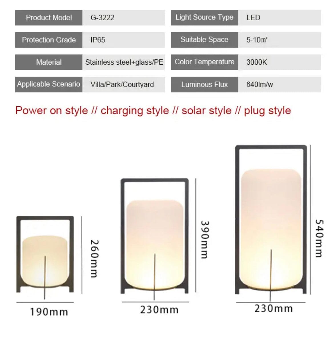 Stainless Steel & Glass Outdoor Terrace Light, Rust-Resistant Rectangle Design