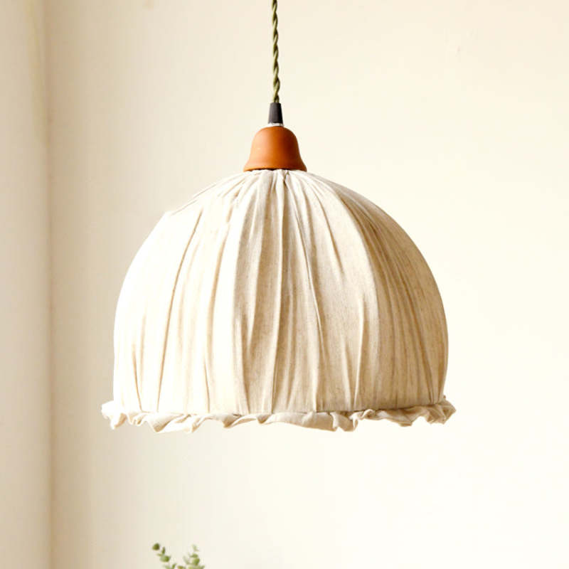 Nordia beige linnen hanglamp met lampenkap voor Scandinavische woningen