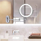 Lunicca LED Magnifying Wall Mirror, Rechargeable, Chrome Finish