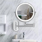 Lunicca LED Magnifying Wall Mirror, Rechargeable, Chrome Finish