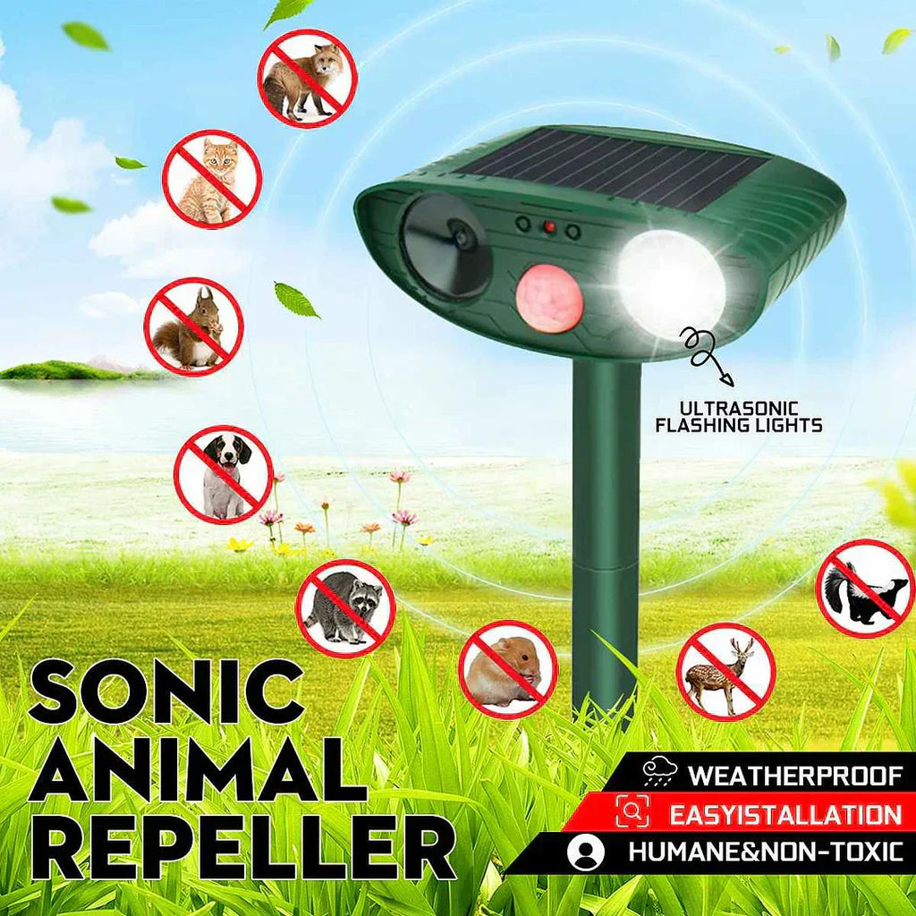 Solární odpuzovač jelenů FloraShield s pohybovým senzorem pro dvory a zahrady