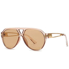 Kirella Aviator-solbriller med gulddetaljer og UV-beskyttende linser