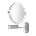 Lunicca LED Magnifying Wall Mirror, Rechargeable, Chrome Finish