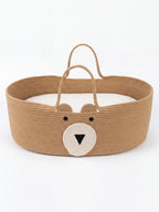 Bear Shaped Changing Basket In Cotton Rope For Nursery | Fioriscas