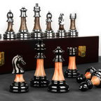RegalOrion Chess Set, Zinc Alloy Pieces, 17.7-Inch Wooden Board