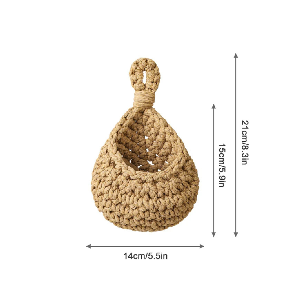 Hängekorb, handgewebte Jute, rustikales Boho-Wohndekor