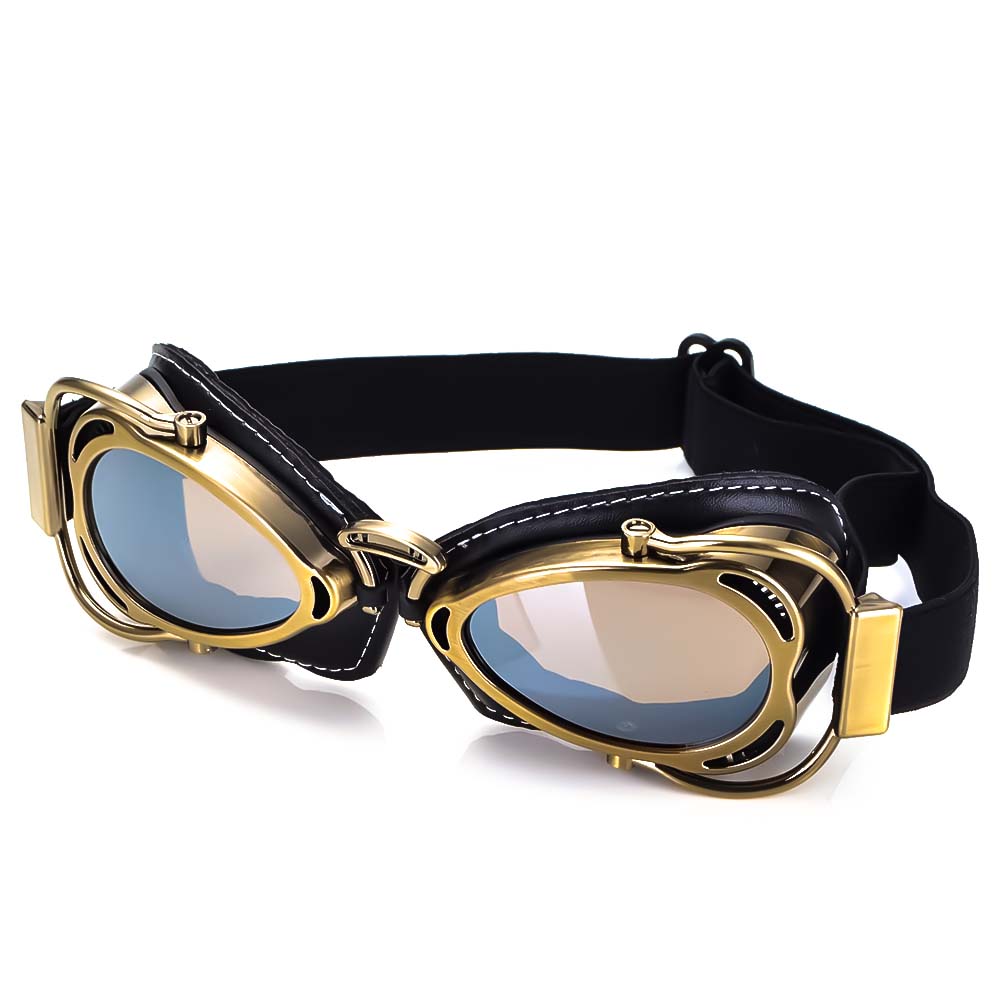 Foldable Motorcycle Riding Goggles with Scratch-Resistant PC Lenses
