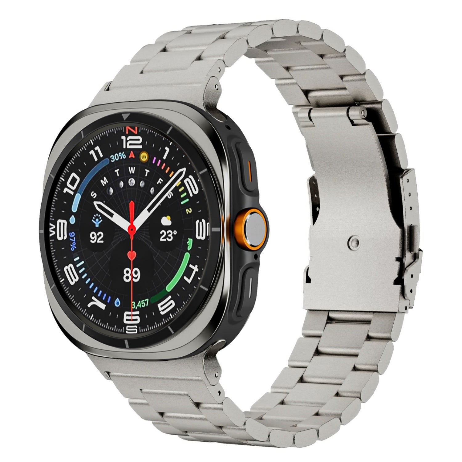 Aurex Titanium Watch Band for Samsung Galaxy Watch Ultra, Folding Buckle