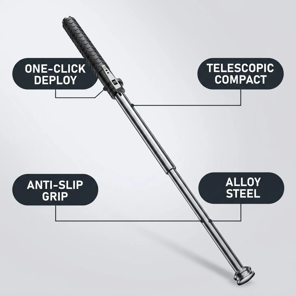 Automatic Self Defense Walking Stick with Stability Support