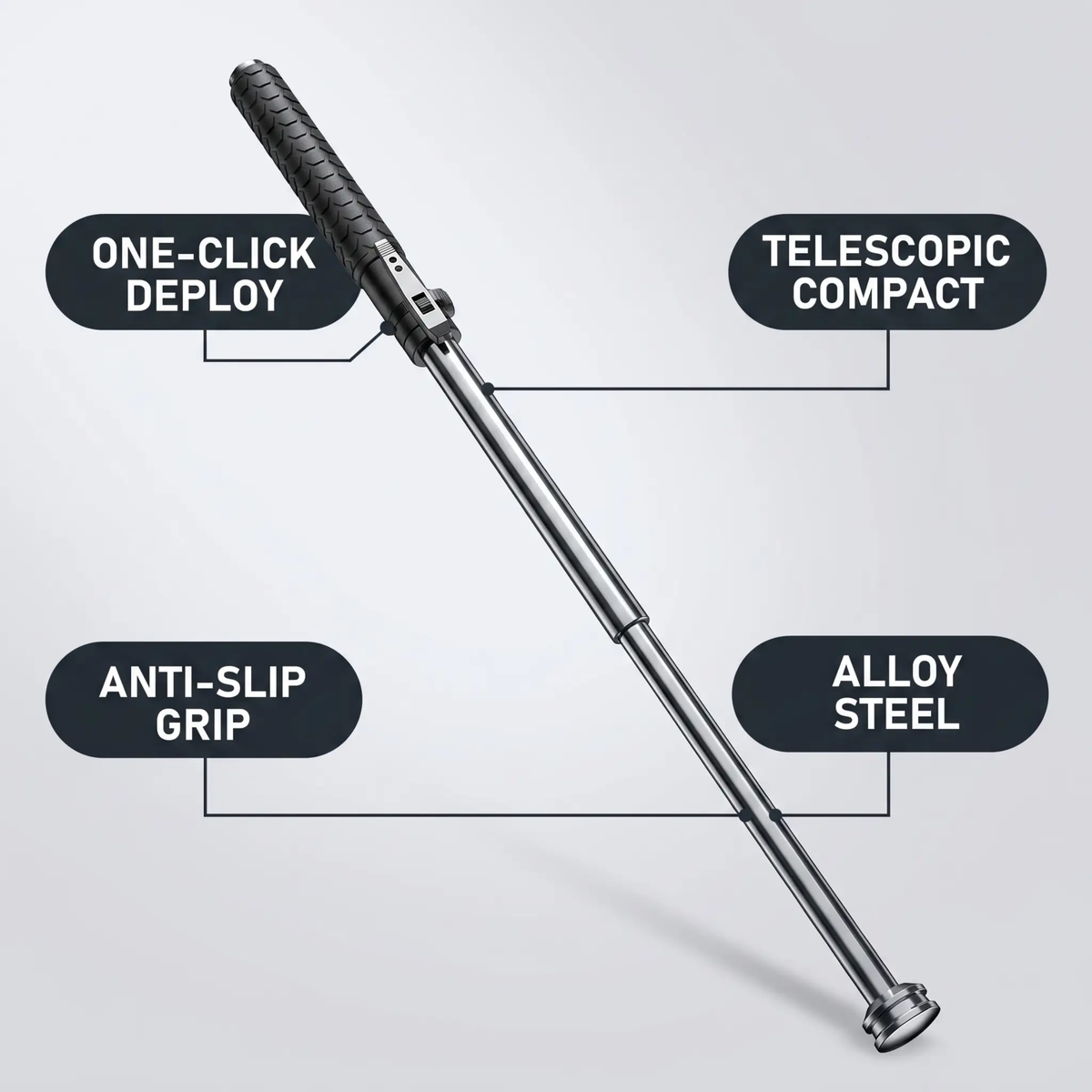 Automatic Self Defense Walking Stick with Stability Support