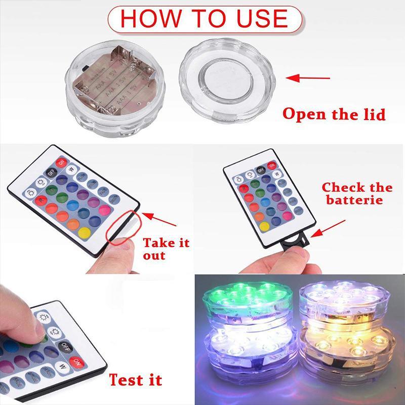 Vodotěsné ponorné LED světlo do bazénu s dálkovým ovládáním, RGB