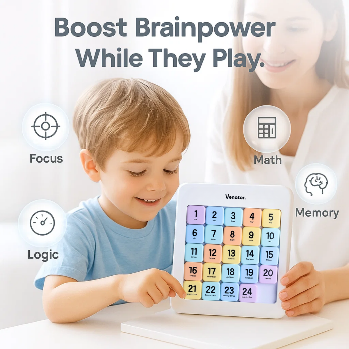 Portable Educational Number Puzzle for Focus, Logic, and Early Math Skills | Fioriscas