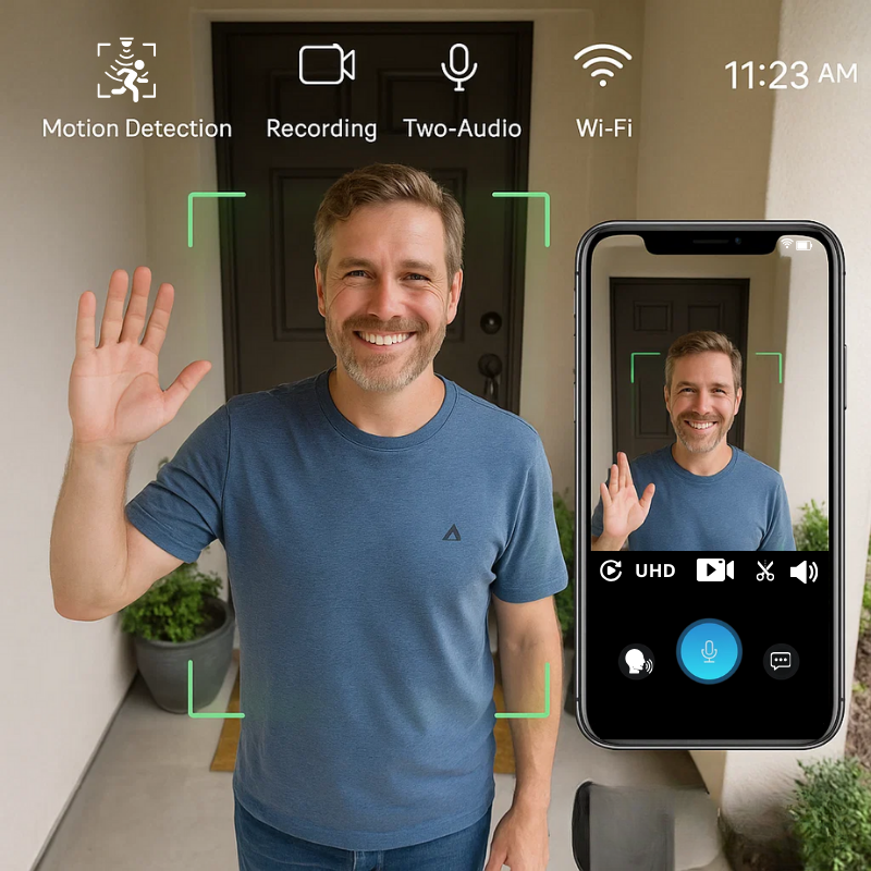 Videocitofono wireless con videocamera NovaGuard 1080p, senza abbonamento