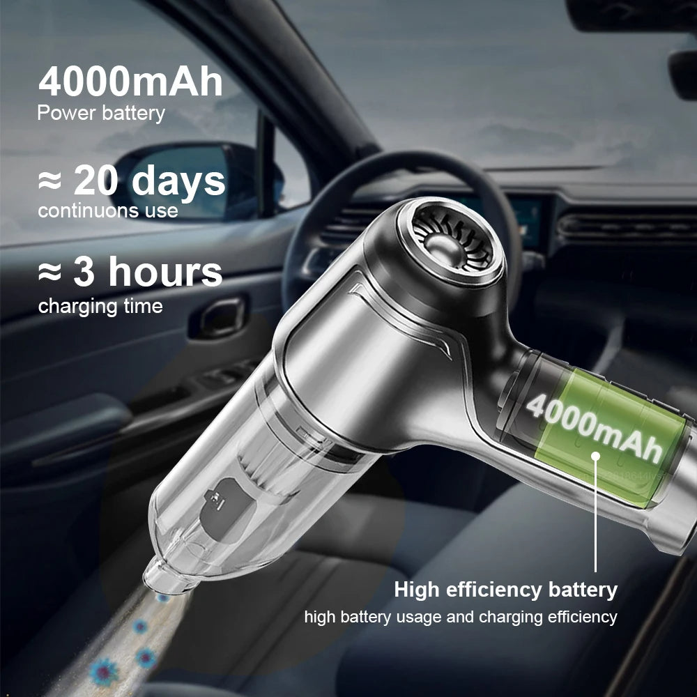 Cordless Car Vacuum With 95000Pa Suction For Drivers | Fioriscas