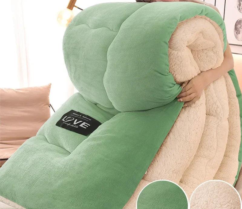 Coperta in pile di flanella oversize, biancheria da letto traspirante a doppio strato