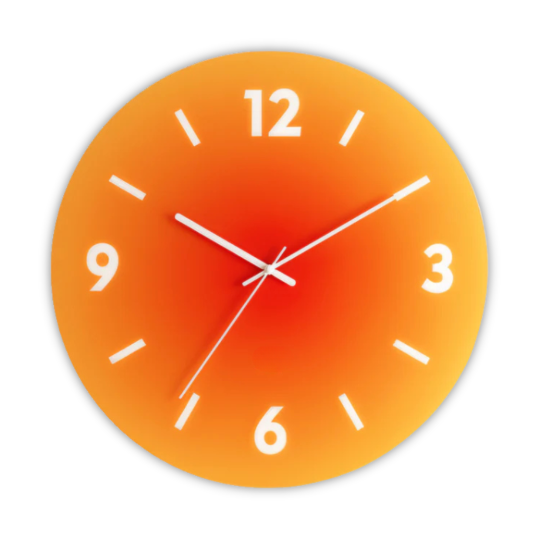 NovaLuxe-wandklok van glas, stil kwartsuurwerk, met of zonder cijfers