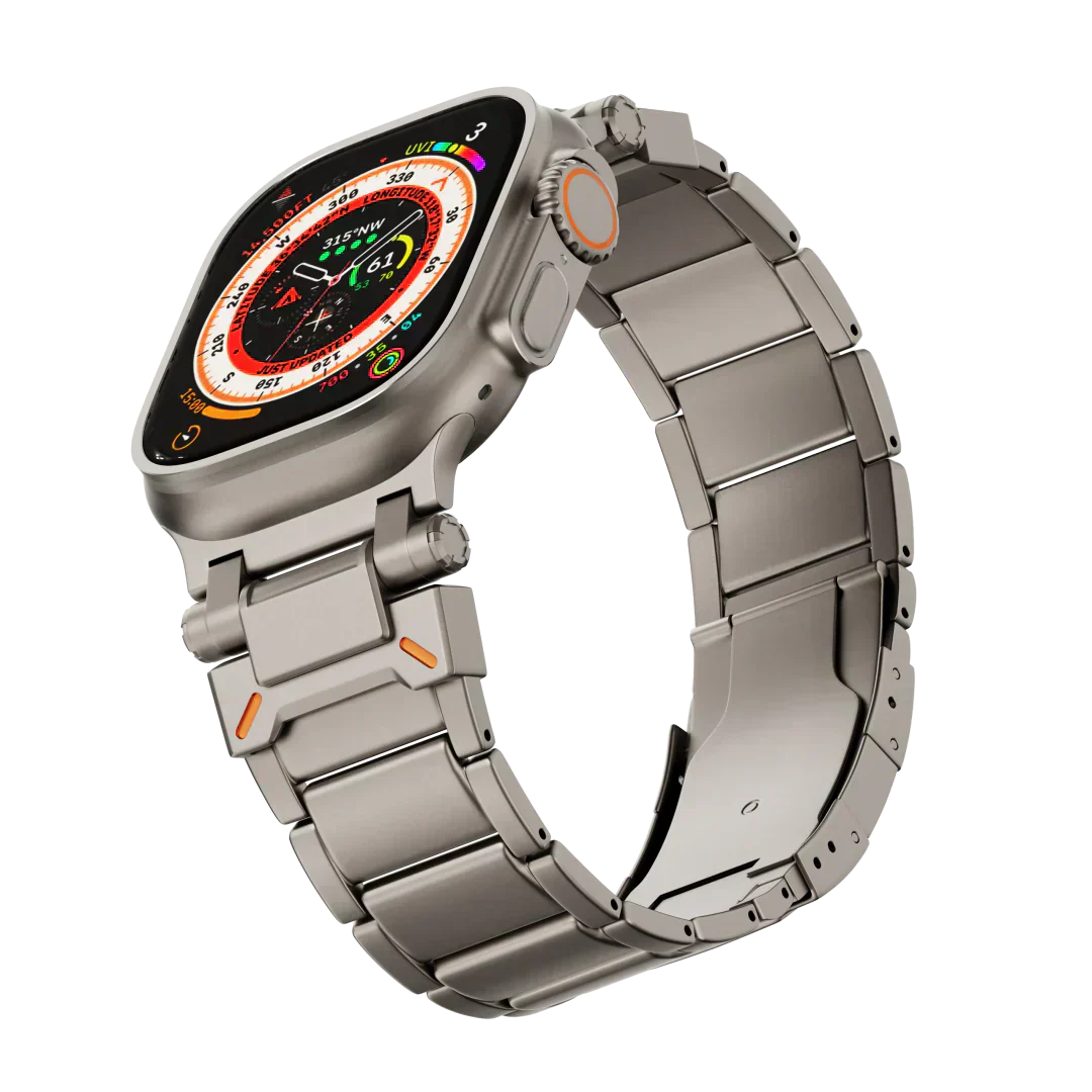 Řemínek Apple Watch, titanový řemínek Auridan s nastavitelným zapínáním