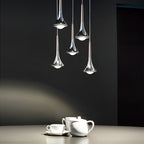 LumenAria Nordic Metal Pendant Light With A Water-Drop Silhouette For Stairs