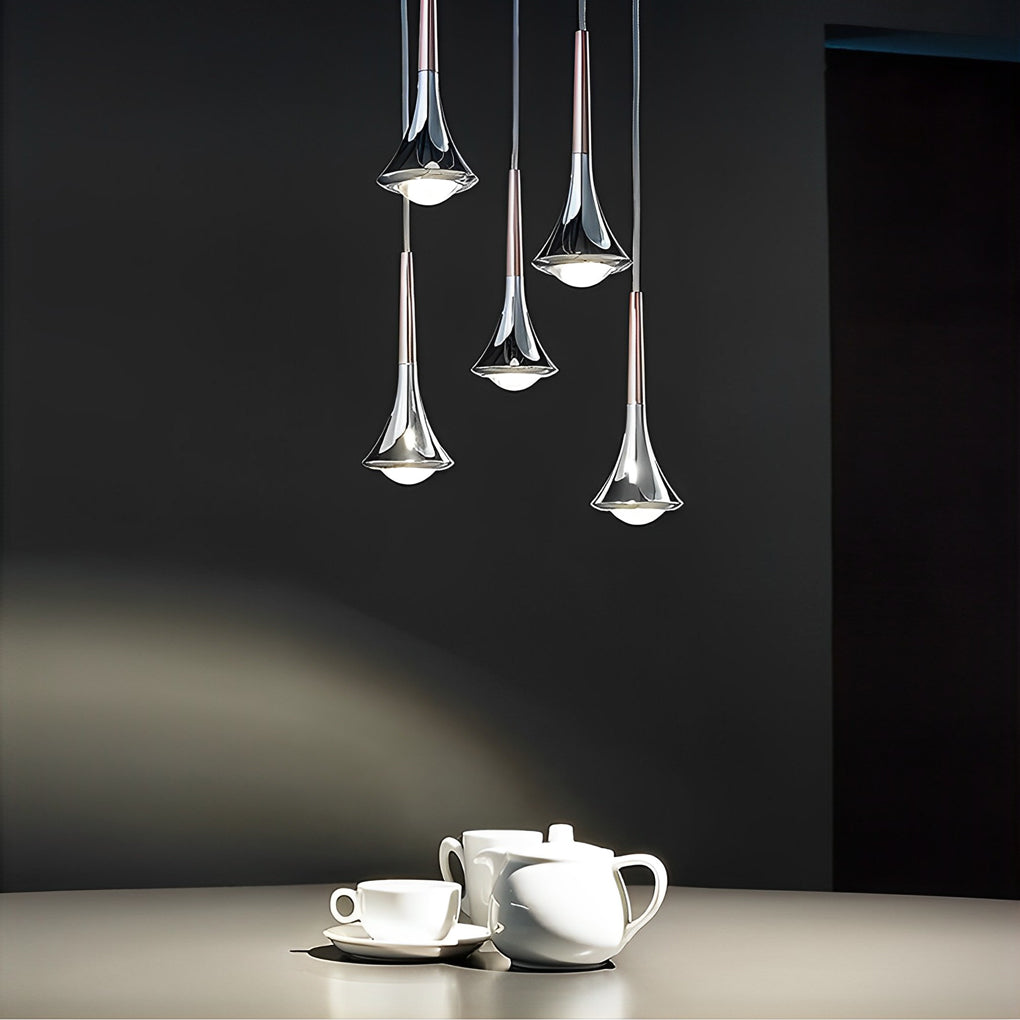 LumenAria Nordic Metal Pendant Light With A Water-Drop Silhouette For Stairs