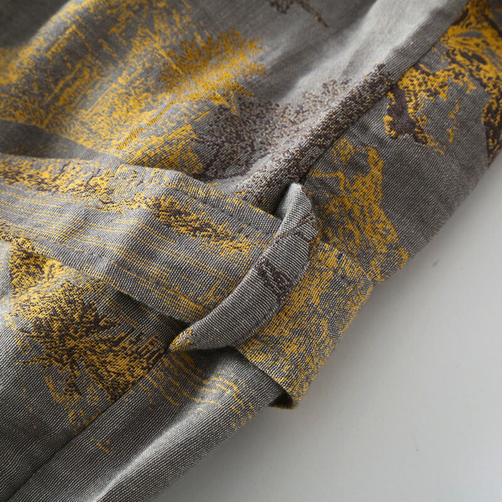 Vestaglia kimono, comfort in puro cotone, stile rétro da donna