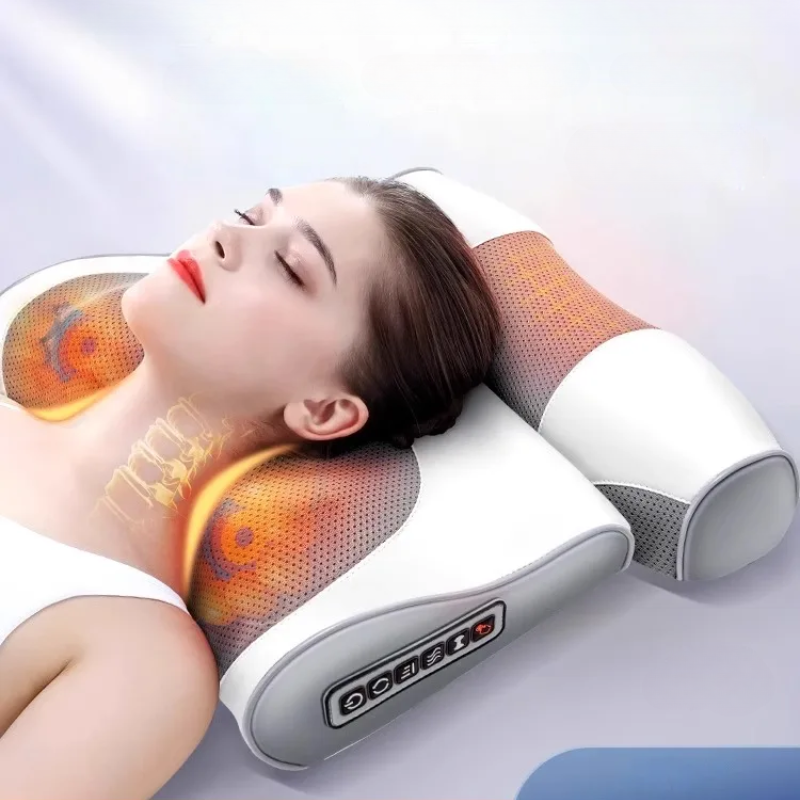 SerenGlow ComfortHeat Heated Neck and Back Massage Pillow