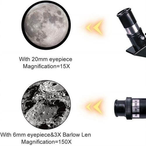 Kannettava aloittelijan kaukoputki jalustalla, Moonwatcher 70 mm, 150-kertainen zoomaus