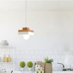 Lampada a sospensione geometrica in legno minimalista Aria bianco e nero | Fioriscas