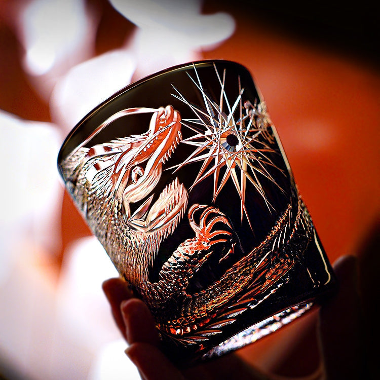 Takumi Soaring Dragon Crystal Whisky Glass, Wooden Box