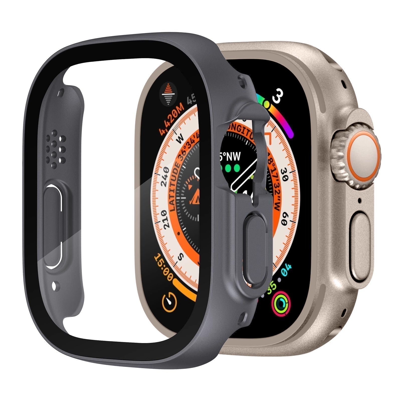 NovaGuard Snap-On Apple Watch Case With Tempered Glass Screen Cover