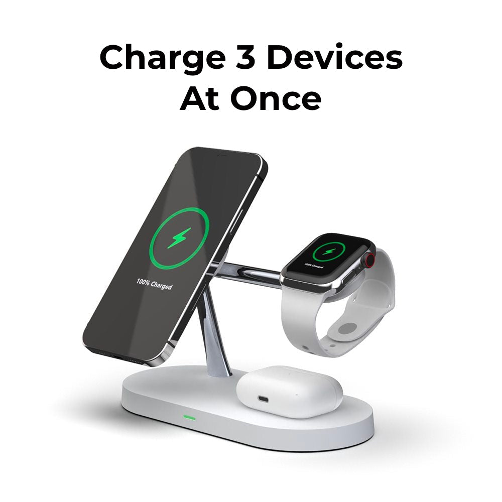 4-In-1 Wireless Charger QuattroCharge, MagSafe For iPhone & Watch