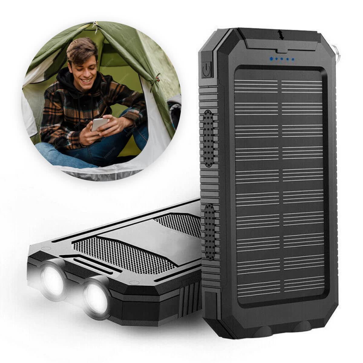 SolaraGuard 50000mAh solární powerbanka s duálním nabíjením přes USB