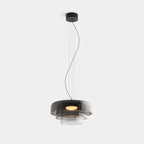 FjordLumen glazen hanglamp, warme ledgloed, ontwerp met meerdere niveaus