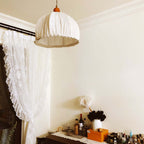 Nordia beige linnen hanglamp met lampenkap voor Scandinavische woningen