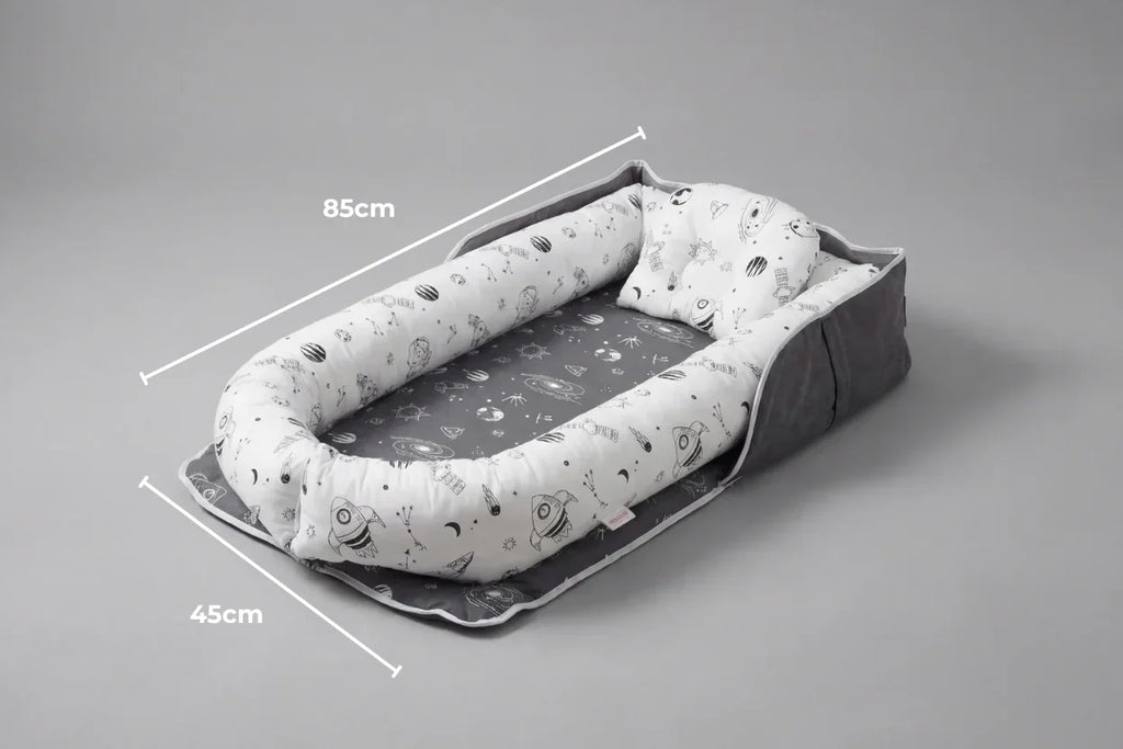 Nid portable en coton pour bébé avec housse lavable | Fioriscas